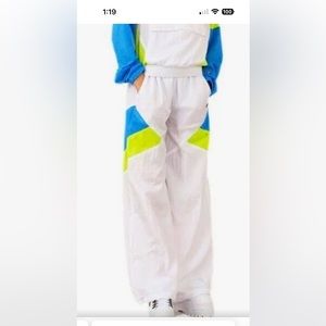 NWT Champion white nylon Y2K look wide leg/jogger pant size small